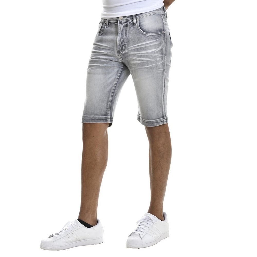 Skinny Fit Men's Gray Shorts with Stretch Size 32